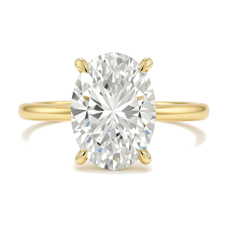 Camille ring in 14K yellow gold with an oval-cut lab-grown diamond