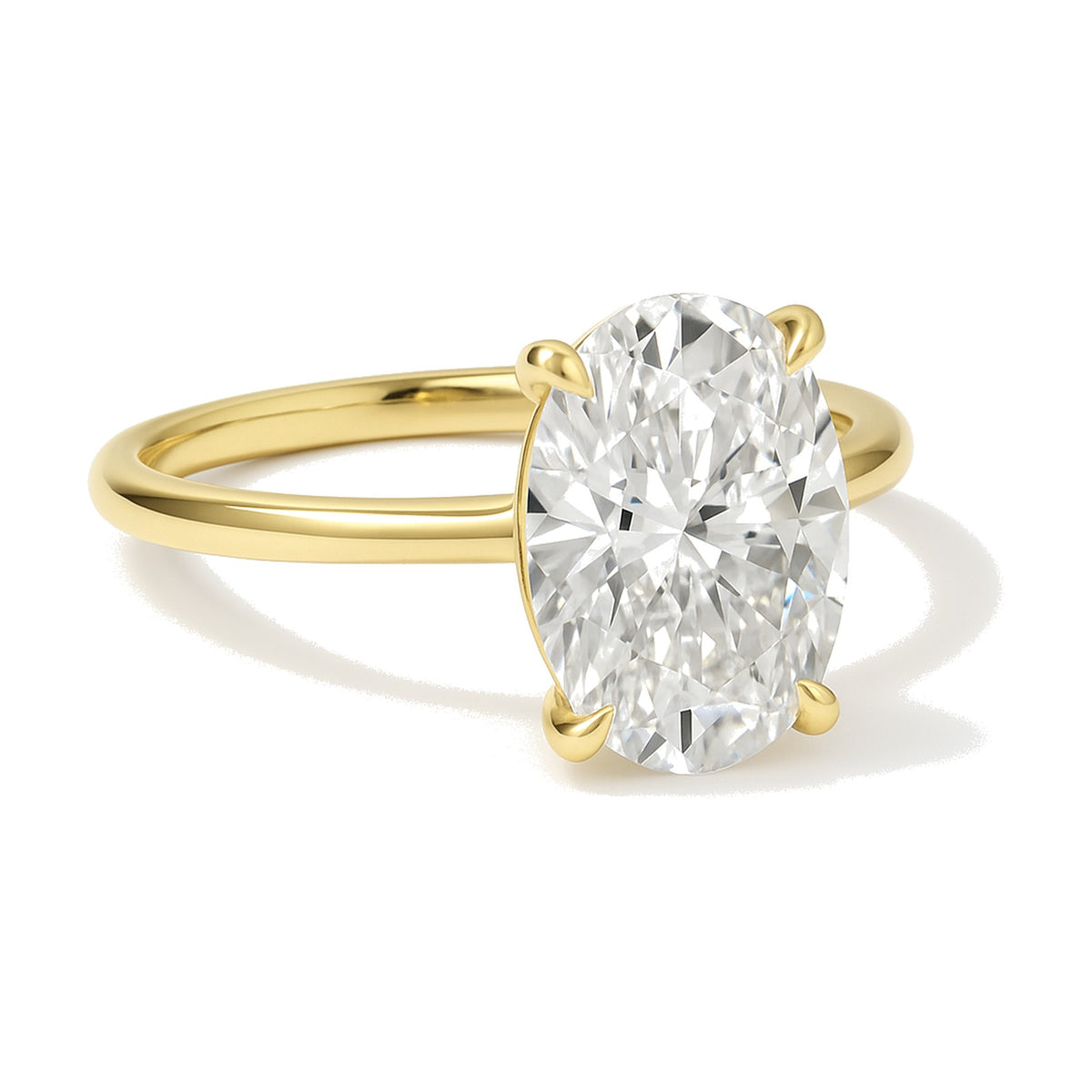 Camille ring in 14K yellow gold with an oval-cut lab-grown diamond