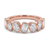 Flora ring in 14K rose gold with an emerald-cut lab-grown diamond