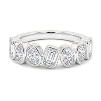 Flora ring in 14K white gold with an emerald-cut lab-grown diamond