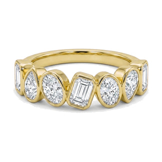 Flora ring in 14K yellow gold with an emerald-cut lab-grown diamond
