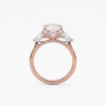 Adele ring in 14K rose gold with a fancy pink oval-cut lab-grown diamond