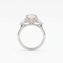 Adele ring in 14K white gold with a fancy pink oval-cut lab-grown diamond