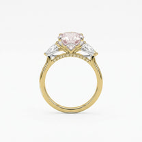 Adele ring in 14K yellow gold with a fancy pink oval-cut lab-grown diamond