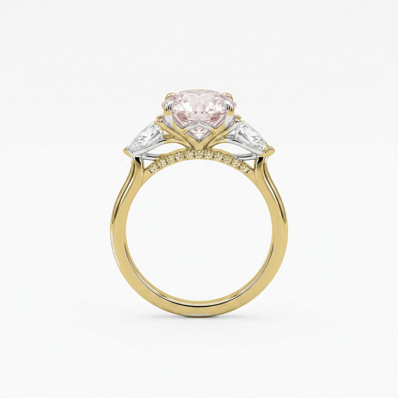 Adele ring in 14K yellow gold with a fancy pink oval-cut lab-grown diamond