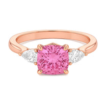 Alessia ring in 14K rose gold with a fancy pink cushion-cut lab-grown diamond