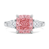 Alessia ring in 14K white gold with a fancy pink cushion-cut lab-grown diamond