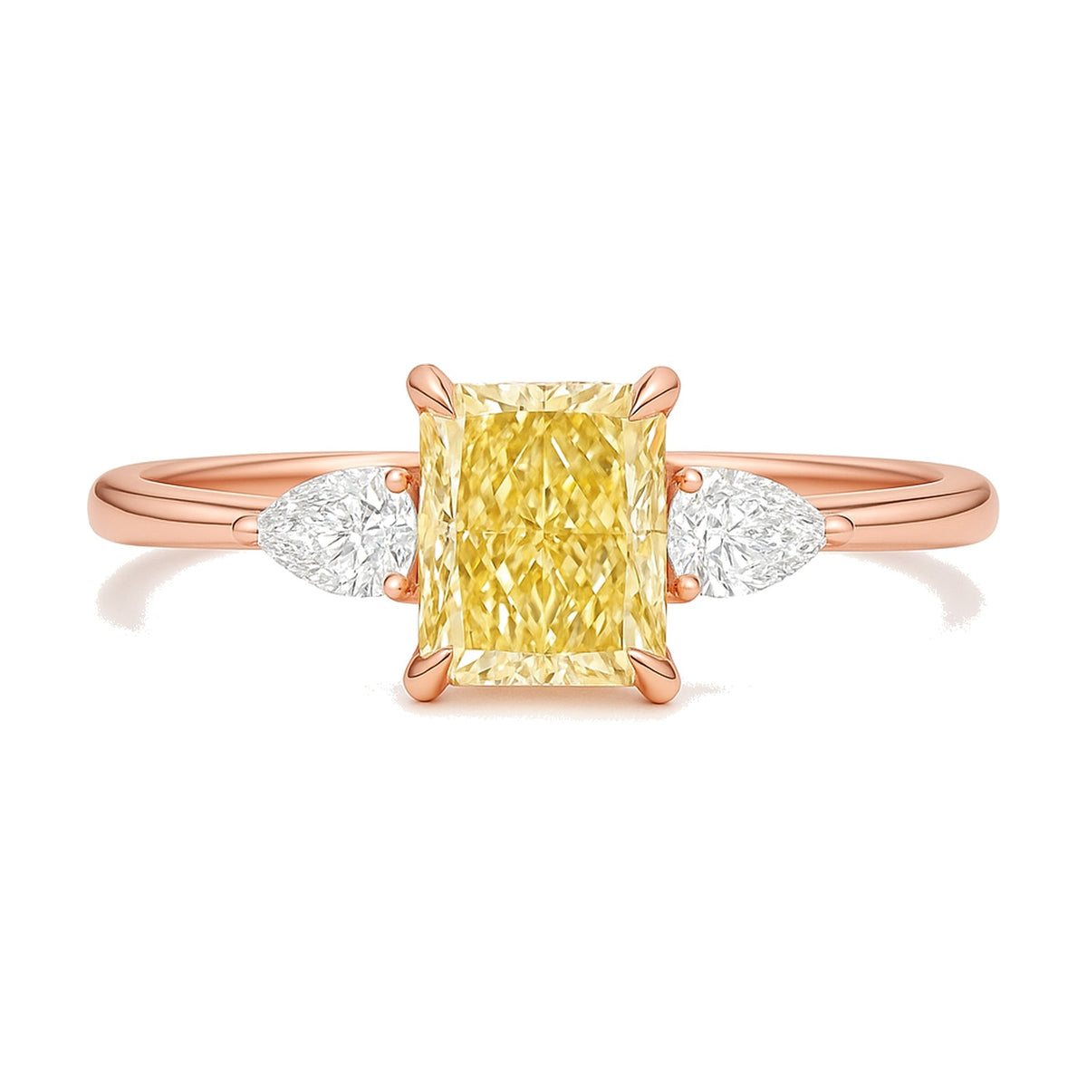 Anouk ring in 14K rose gold with a fancy yellow lab-grown diamond