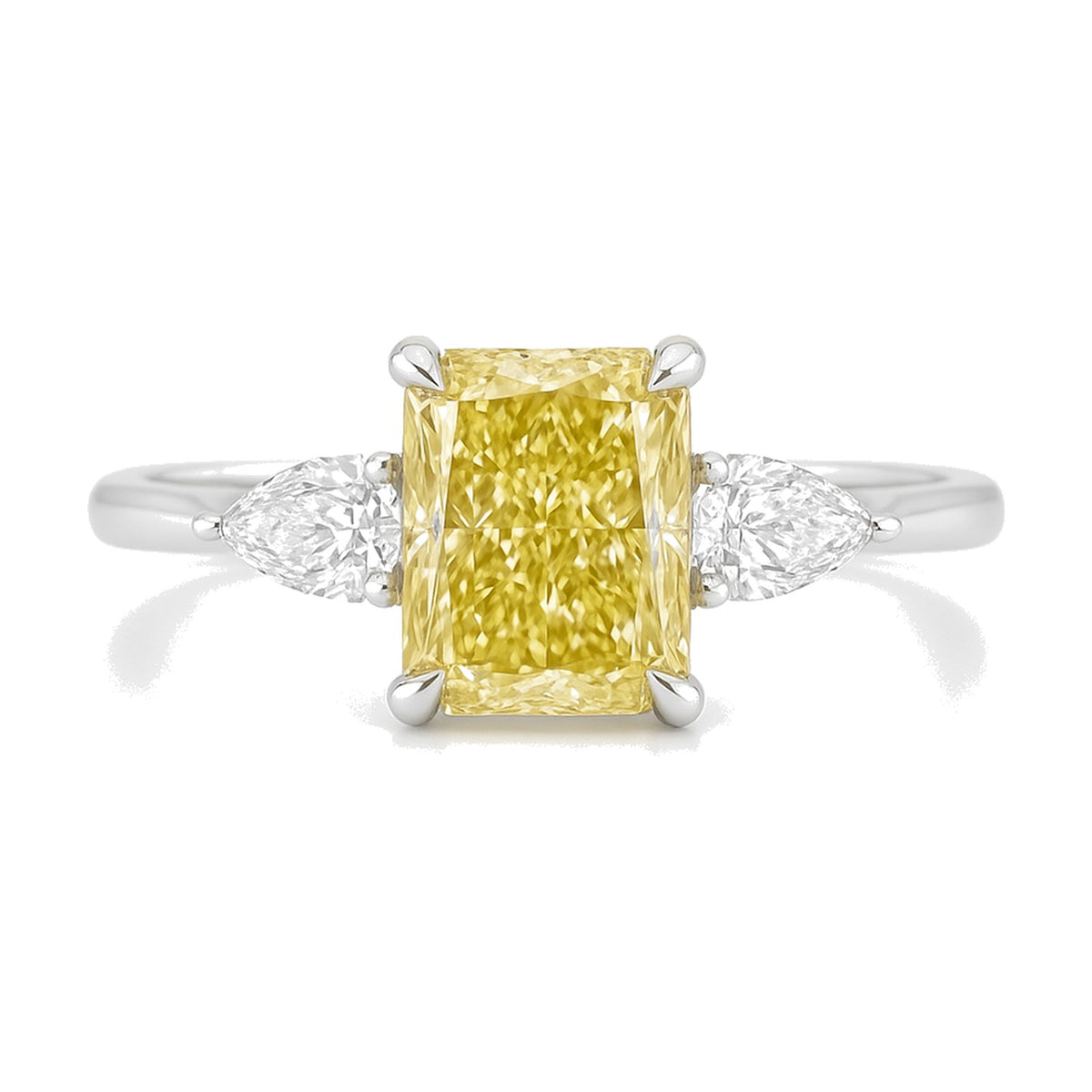 Anouk ring in 14K white gold with a fancy yellow lab-grown diamond