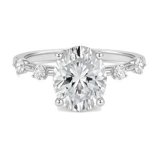 Bianca-Rose ring in 14K white gold with an oval-cut lab-grown diamond