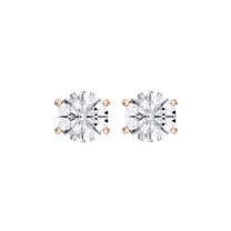 Blanche earrings in 14K rose gold with a round-cut lab-grown diamond
