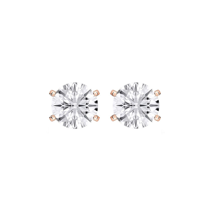 Blanche earrings in 14K rose gold with a round-cut lab-grown diamond