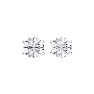 Blanche earrings in 14K white gold with a round-cut lab-grown diamond