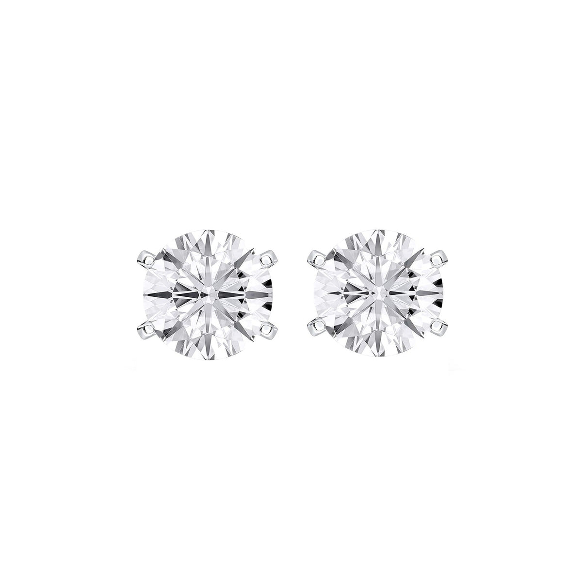 Blanche earrings in 14K white gold with a round-cut lab-grown diamond