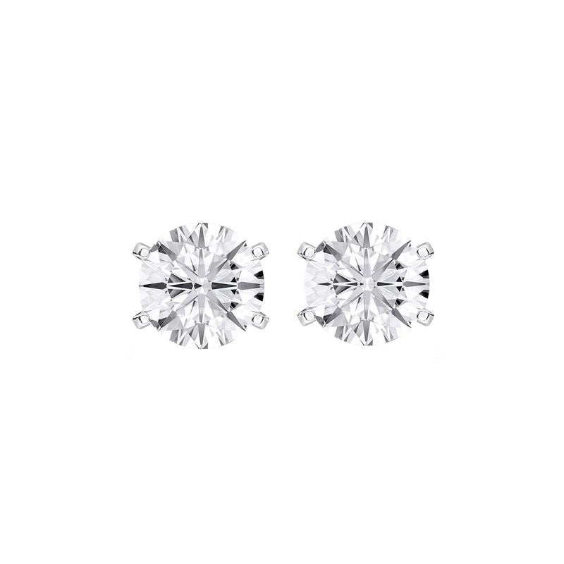 Blanche earrings in 14K white gold with a round-cut lab-grown diamond