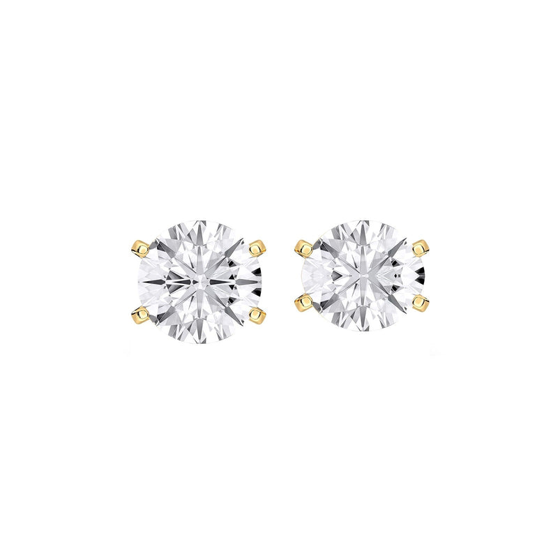 Blanche earrings in 14K yellow gold with a round-cut lab-grown diamond