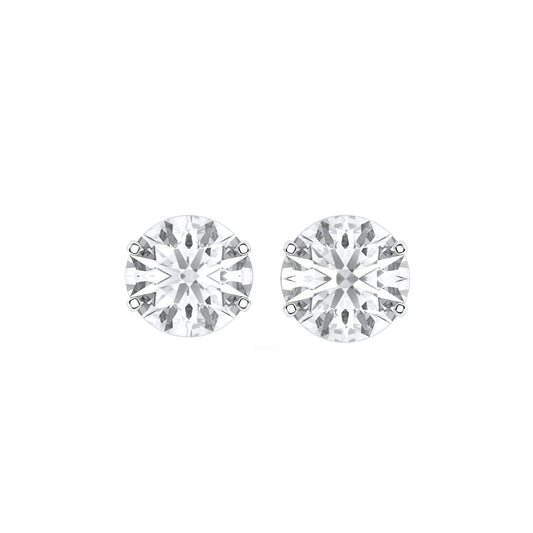 Camilla earrings in 14K white gold with a round-cut lab-grown diamond