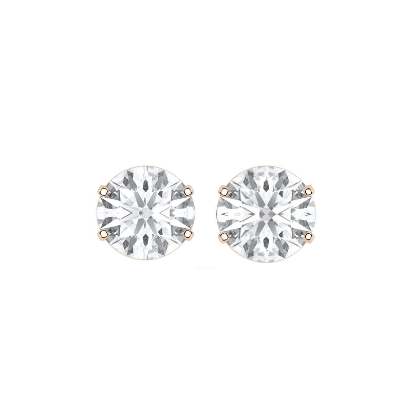Capucine earrings in 14K rose gold with a round-cut lab-grown diamond