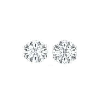 Capucine earrings in 14K white gold with a round-cut lab-grown diamond