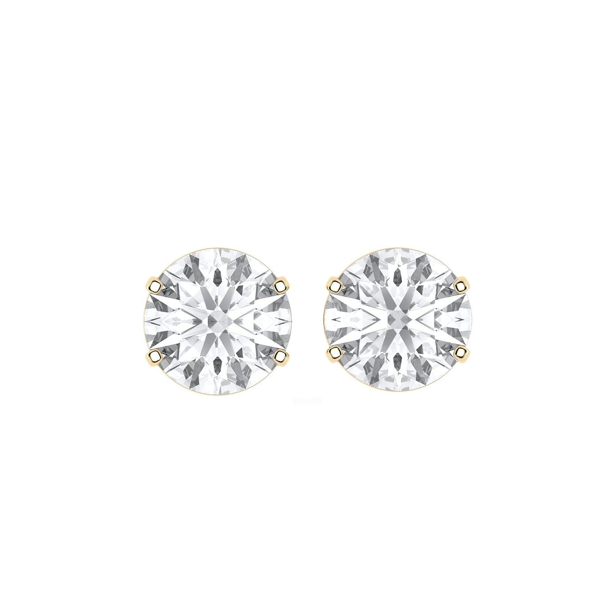 Capucine earrings in 14K yellow gold with a round-cut lab-grown diamond