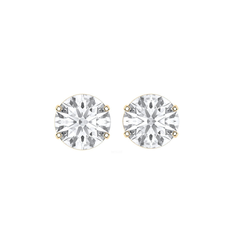 Capucine earrings in 14K yellow gold with a round-cut lab-grown diamond