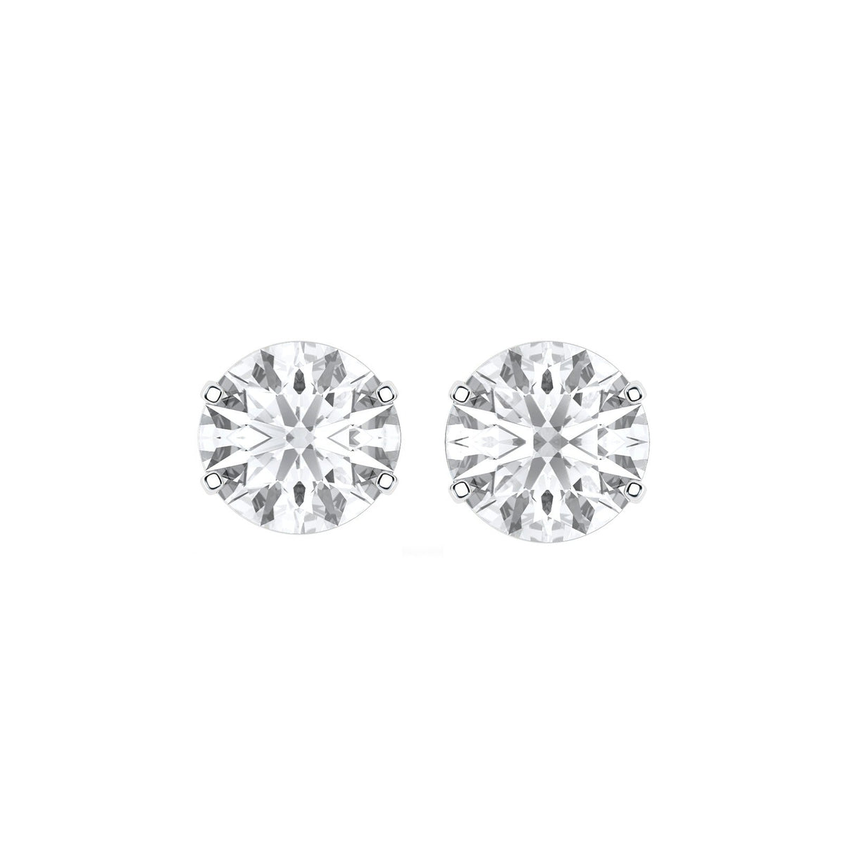 Carla earrings in 14K white gold with a round-cut lab-grown diamond