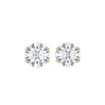 Carla earrings in 14K yellow gold with a round-cut lab-grown diamond