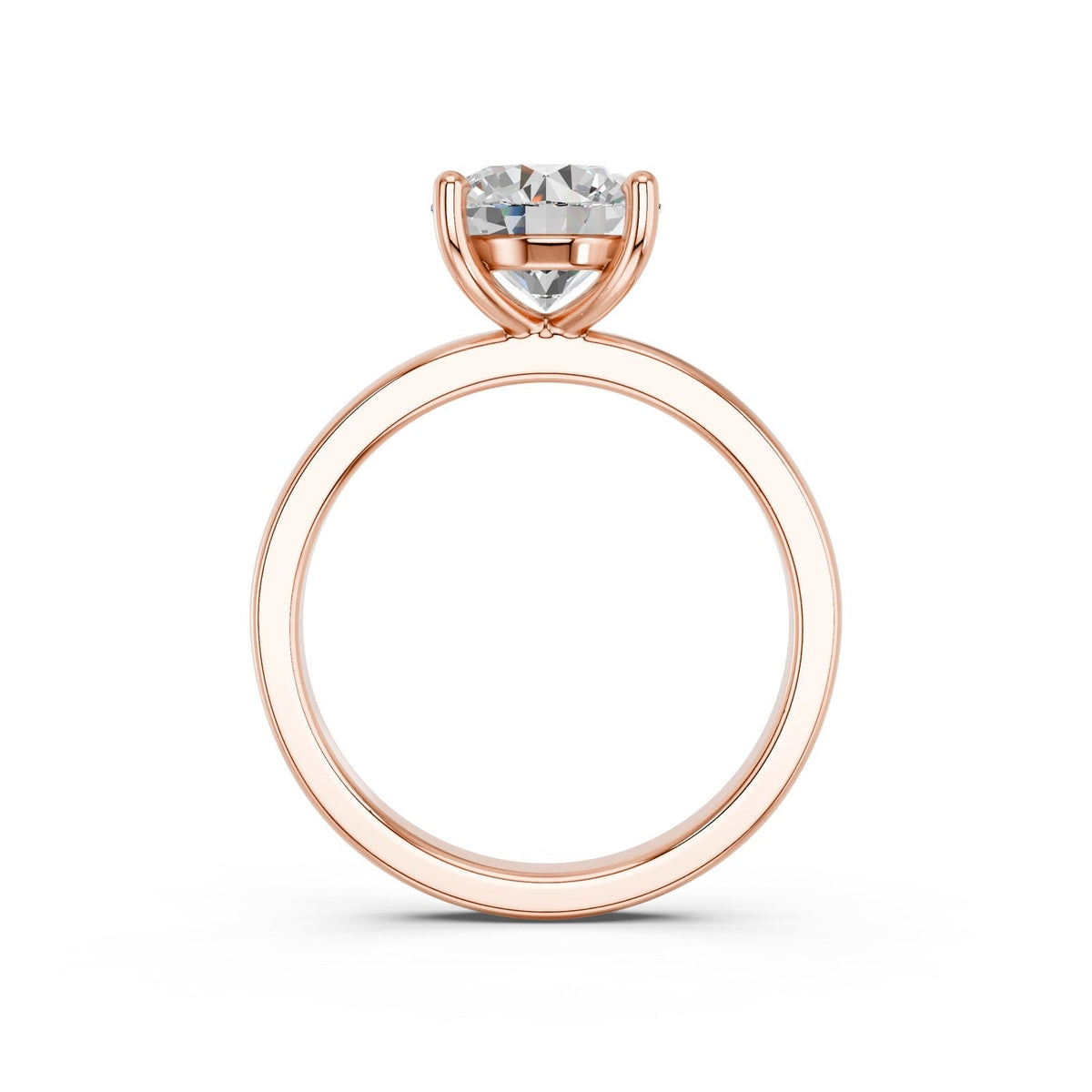 Celia ring in 14K rose gold with a round-cut lab-grown diamond