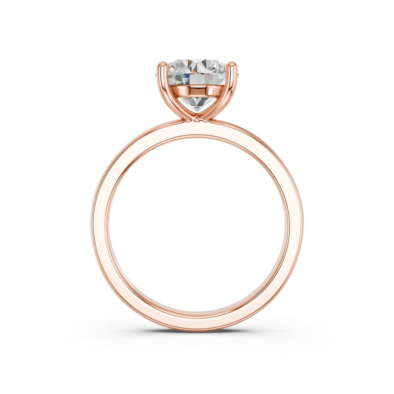 Celia ring in 14K rose gold with a round-cut lab-grown diamond