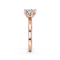 Celia ring in 14K rose gold with a round-cut lab-grown diamond