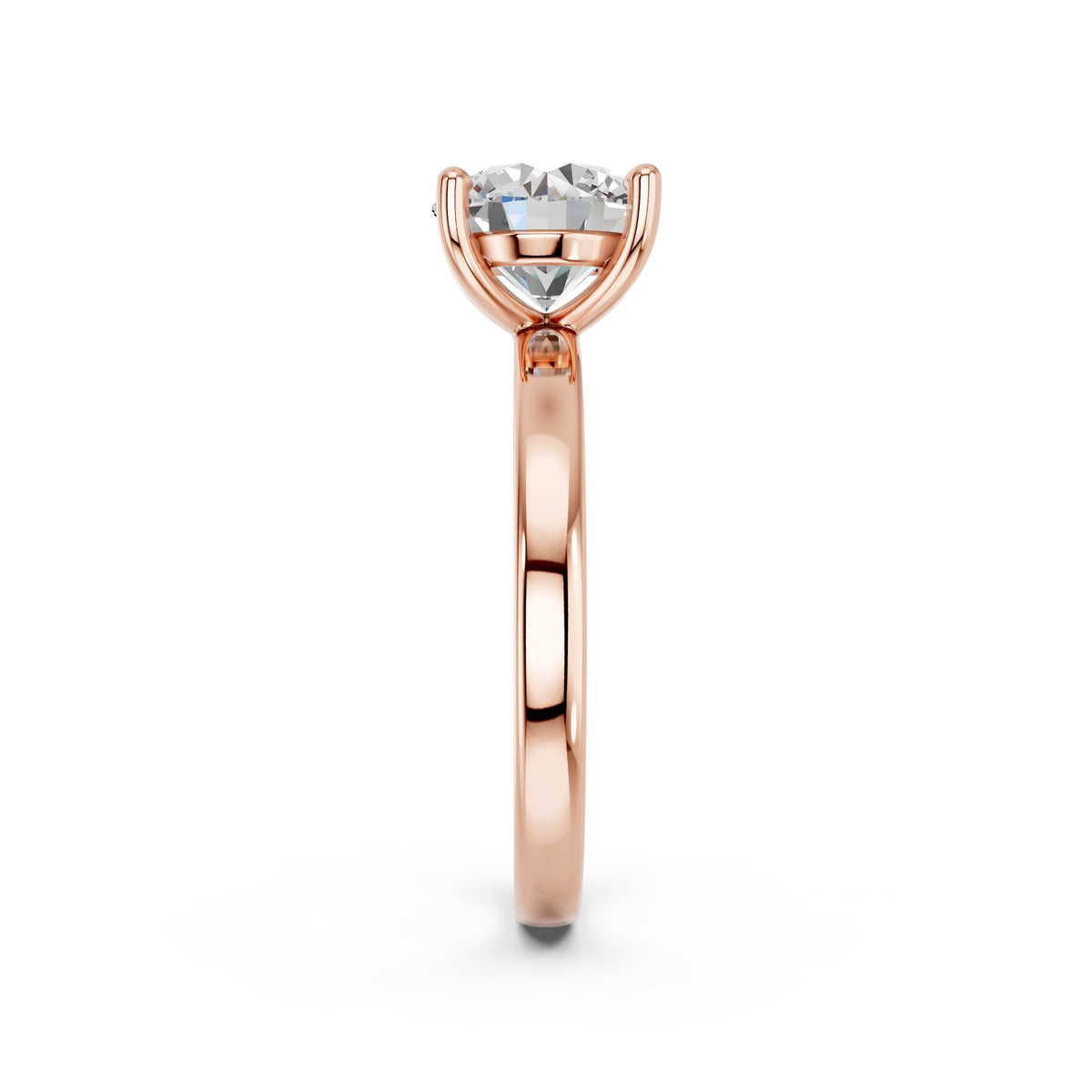 Celia ring in 14K rose gold with a round-cut lab-grown diamond