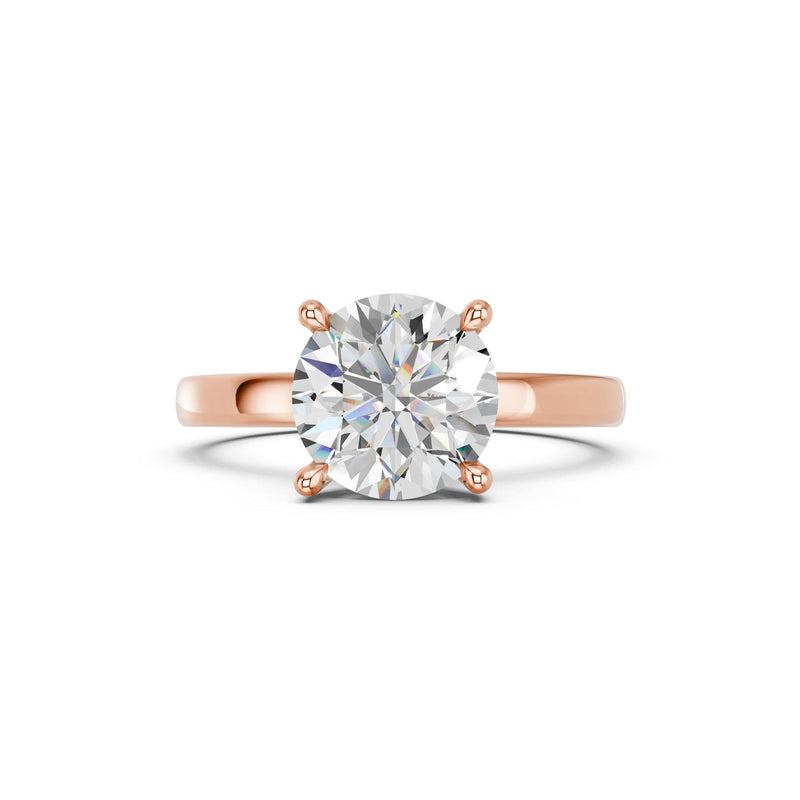 Celia ring in 14K rose gold with a round-cut lab-grown diamond