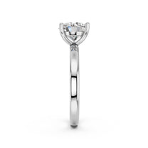 Celia ring in 14K white gold with a round-cut lab-grown diamond
