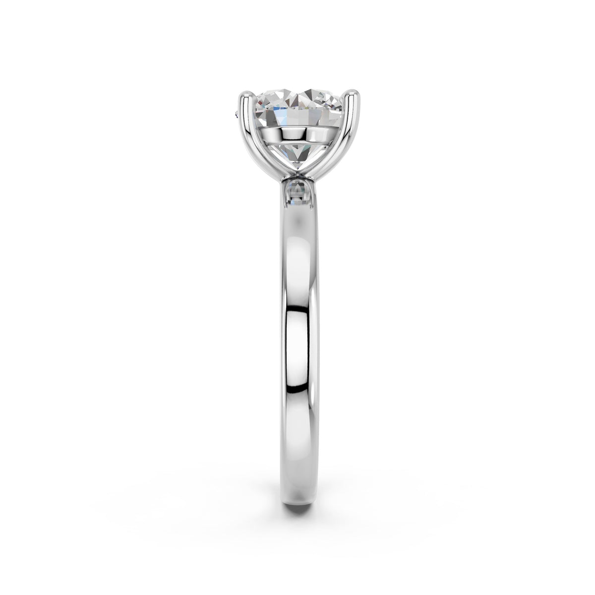 Celia ring in 14K white gold with a round-cut lab-grown diamond