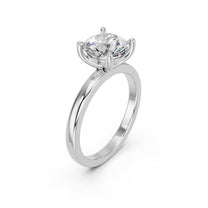 Celia ring in 14K white gold with a round-cut lab-grown diamond