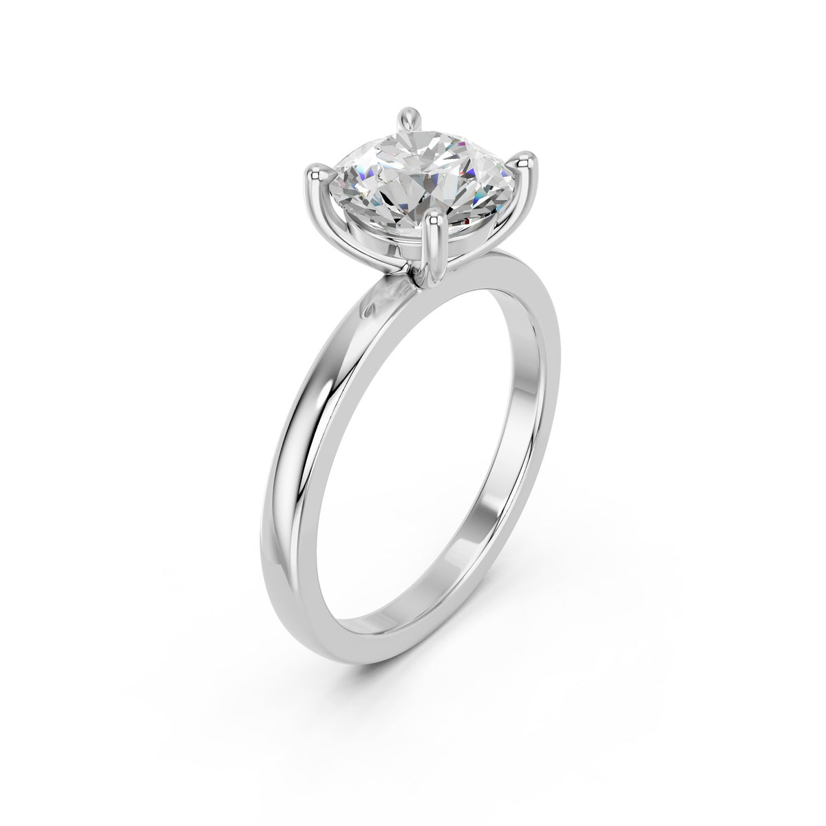Celia ring in 14K white gold with a round-cut lab-grown diamond