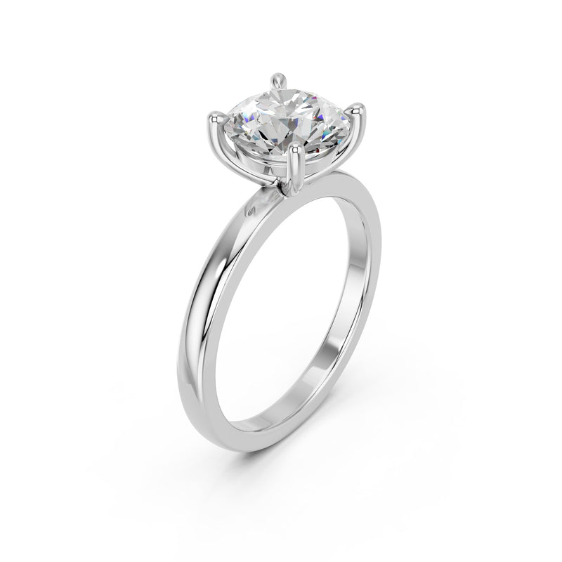 Celia ring in 14K white gold with a round-cut lab-grown diamond