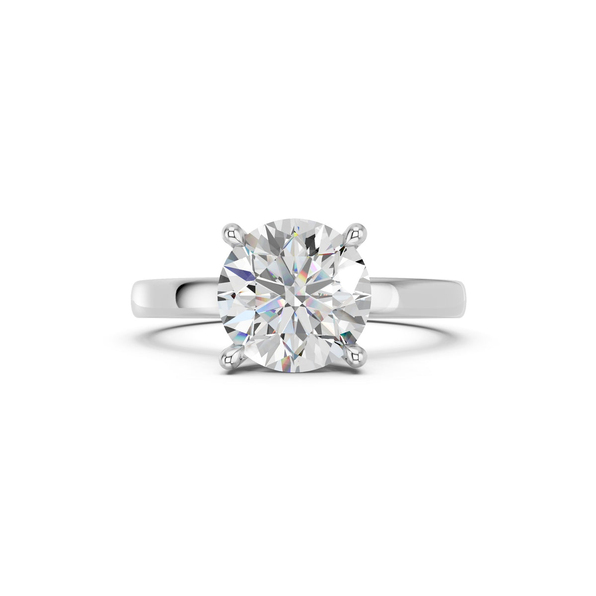 Celia ring in 14K white gold with a round-cut lab-grown diamond