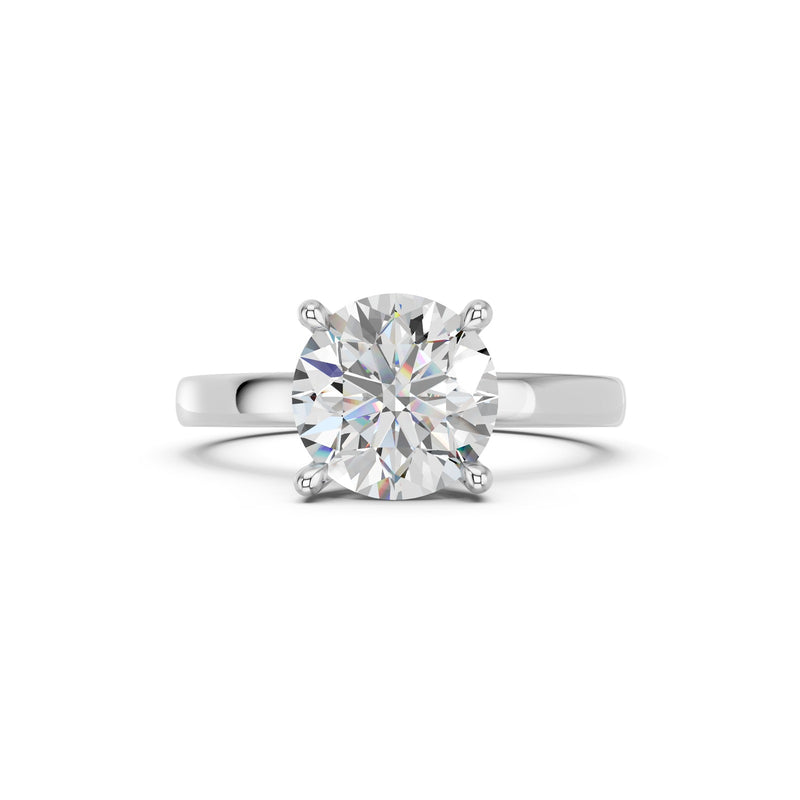 Celia ring in 14K white gold with a round-cut lab-grown diamond