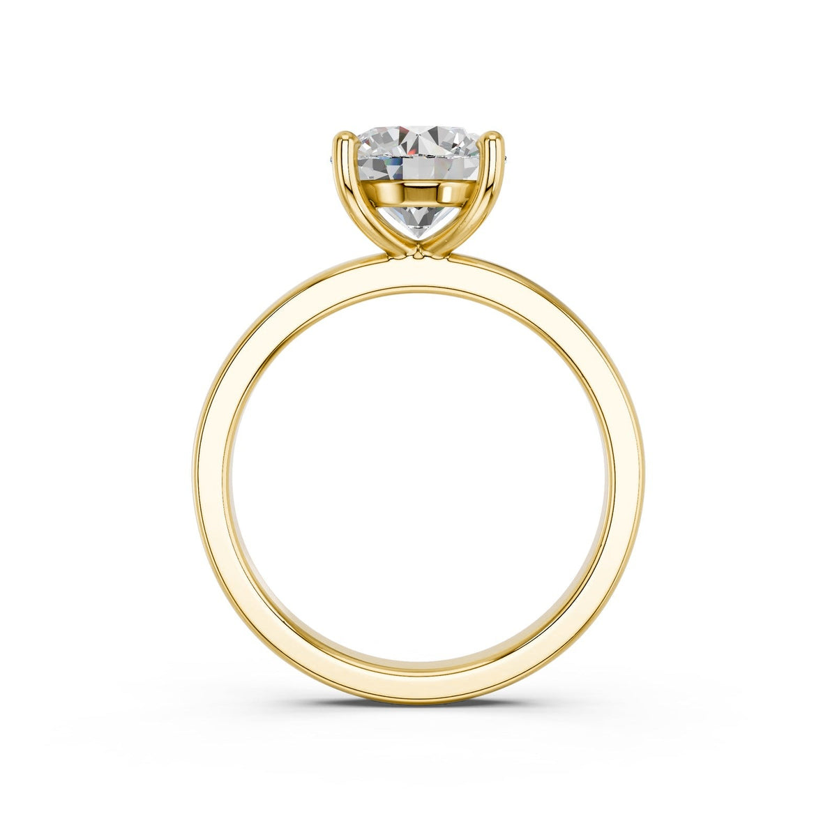 Celia ring in 14K yellow gold with a round-cut lab-grown diamond