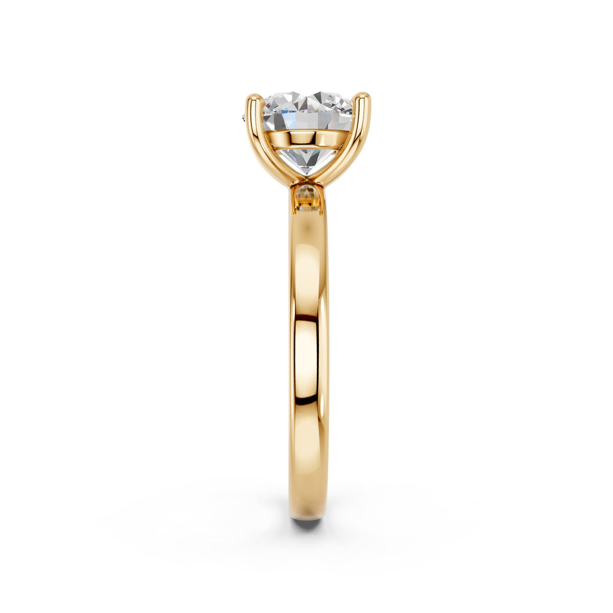 Celia ring in 14K yellow gold with a round-cut lab-grown diamond