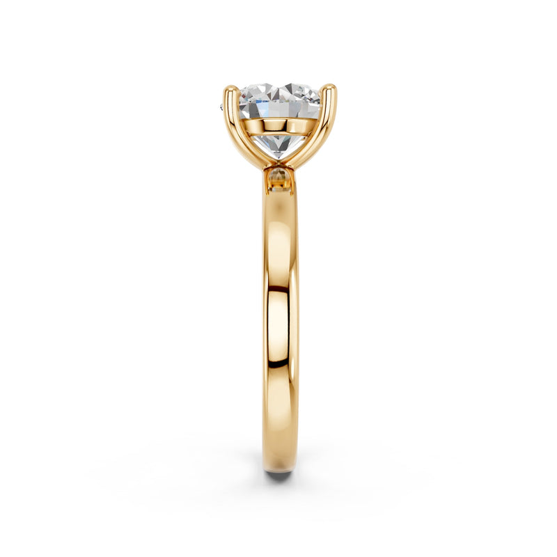 Celia ring in 14K yellow gold with a round-cut lab-grown diamond