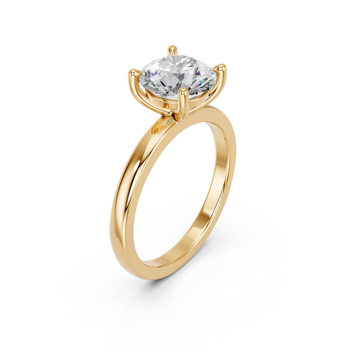 Celia ring in 14K yellow gold with a round-cut lab-grown diamond