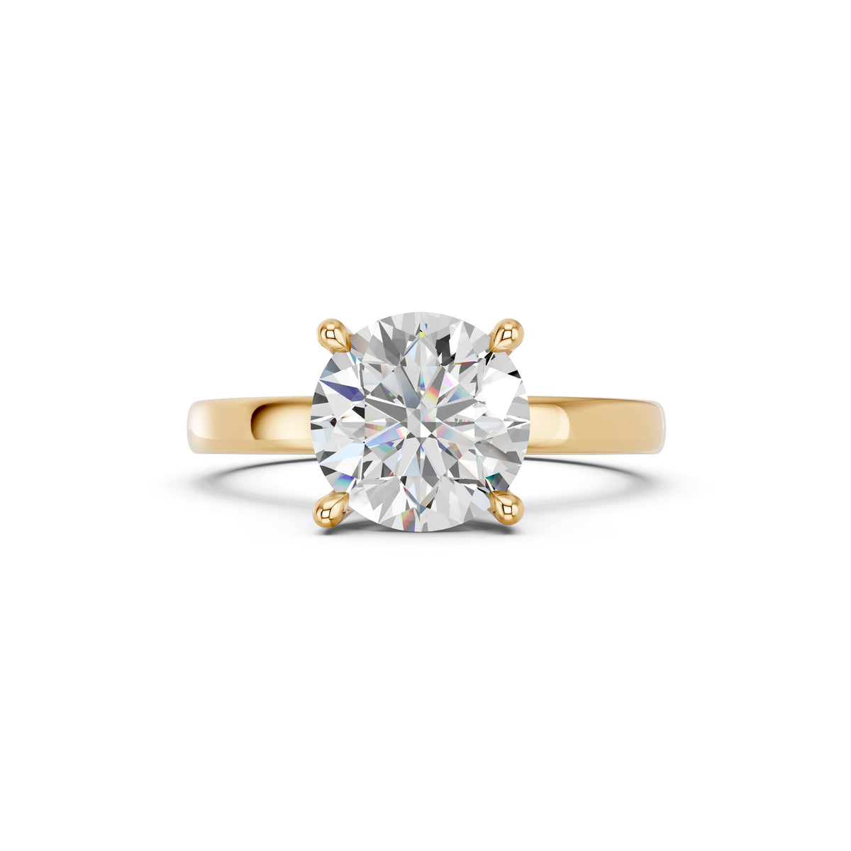 Celia ring in 14K yellow gold with a round-cut lab-grown diamond