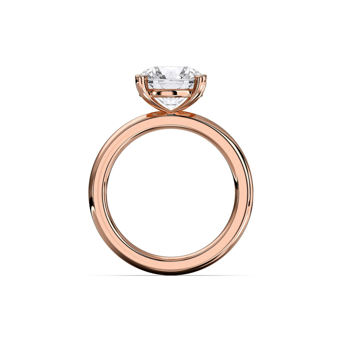 Chloe ring in 14K rose gold with a round-cut lab-grown diamond