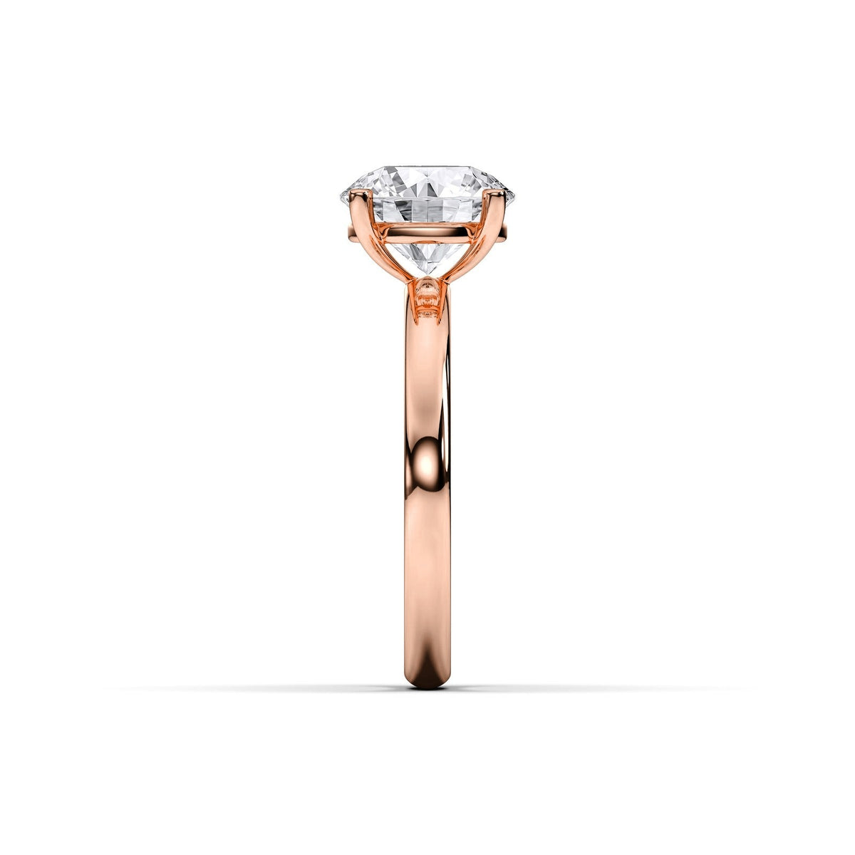 Chloe ring in 14K rose gold with a round-cut lab-grown diamond