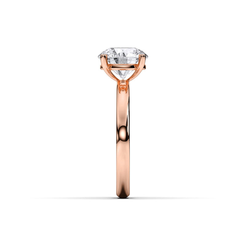 Chloe ring in 14K rose gold with a round-cut lab-grown diamond