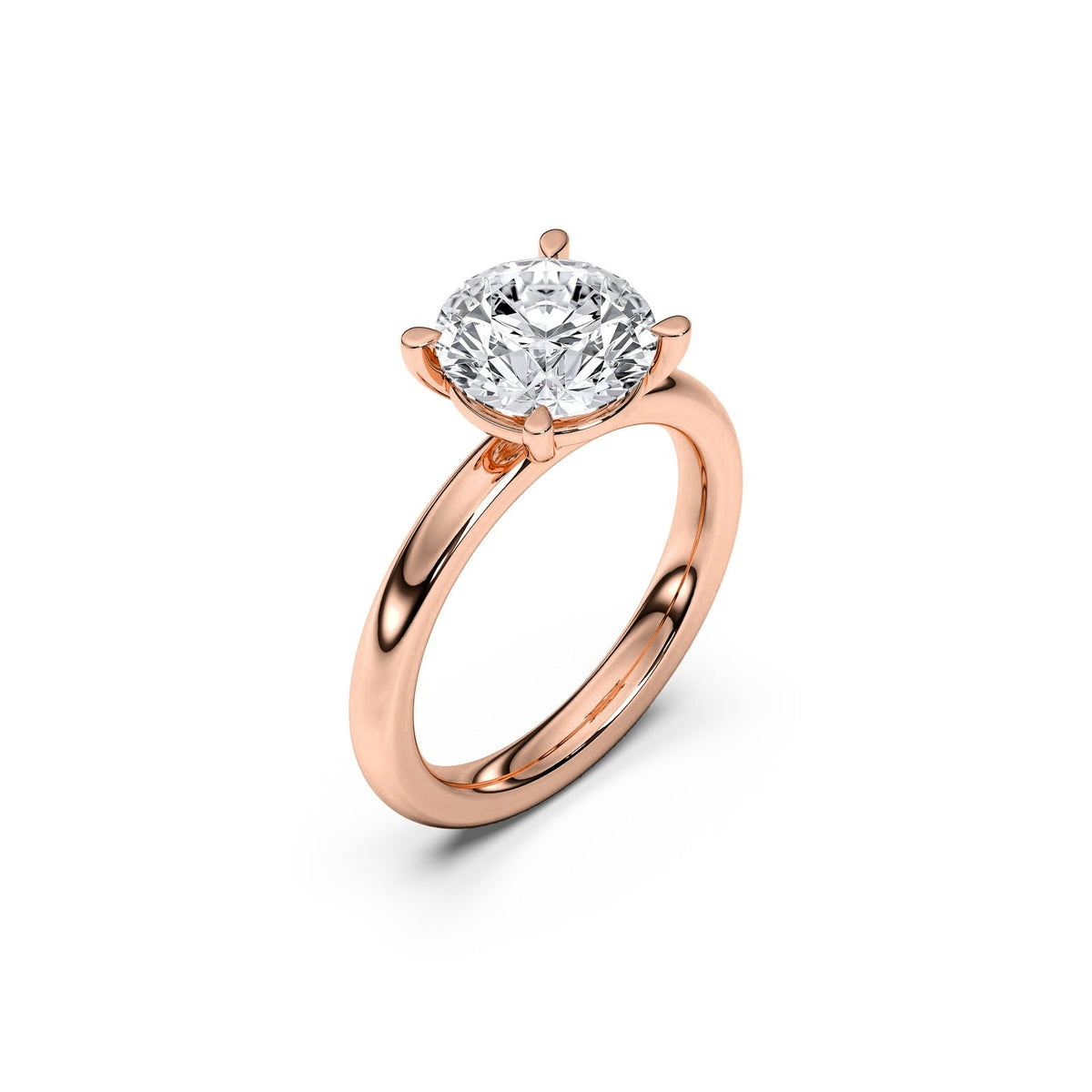 Chloe ring in 14K rose gold with a round-cut lab-grown diamond