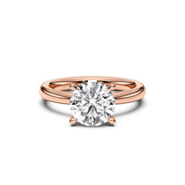 Chloe ring in 14K rose gold with a round-cut lab-grown diamond