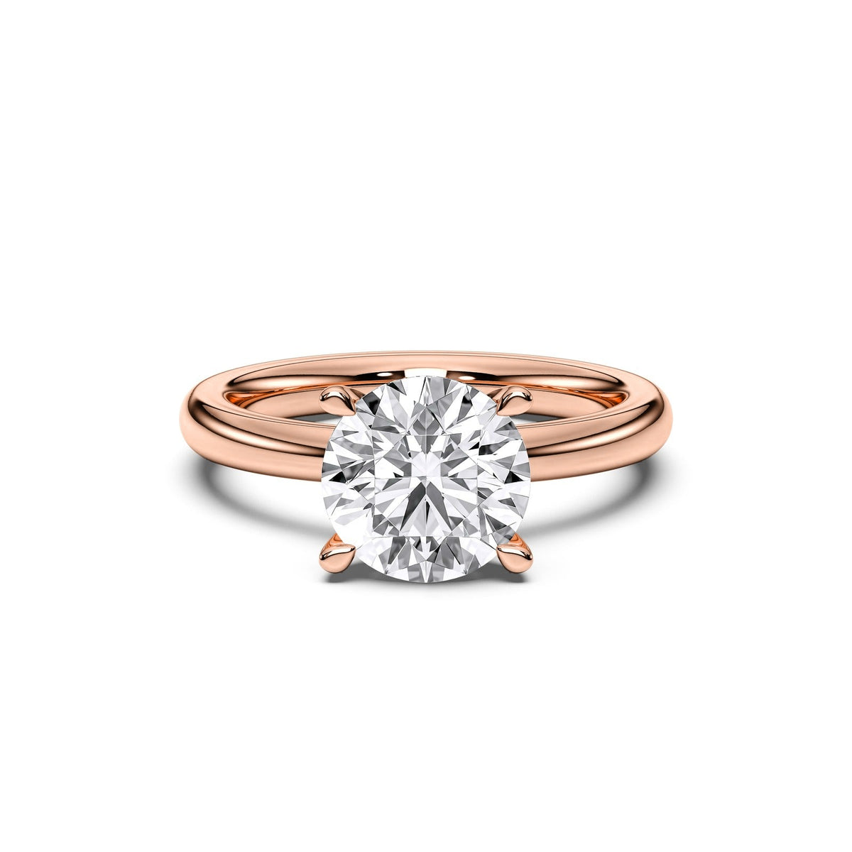 Chloe ring in 14K rose gold with a round-cut lab-grown diamond